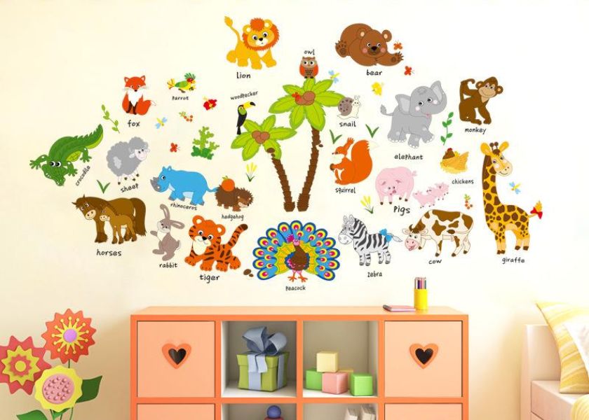 Wall Sticker Edukatif di Kamar Anak Minimalis