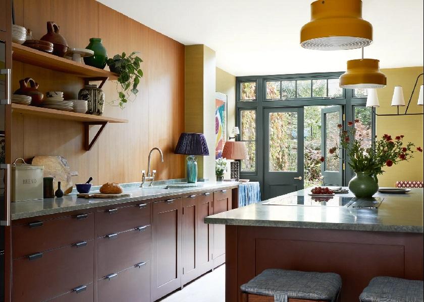 Model Kitchen Set dengan Material Kaca dan Cermin
