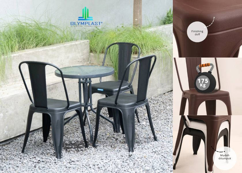 Kursi Makan Iron Chair Olymplast 