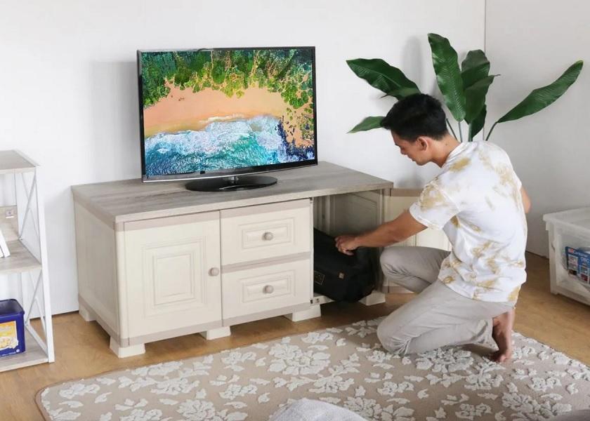 Rak TV OTC AVR Olymplast Percantik Ruang TV Minimalis