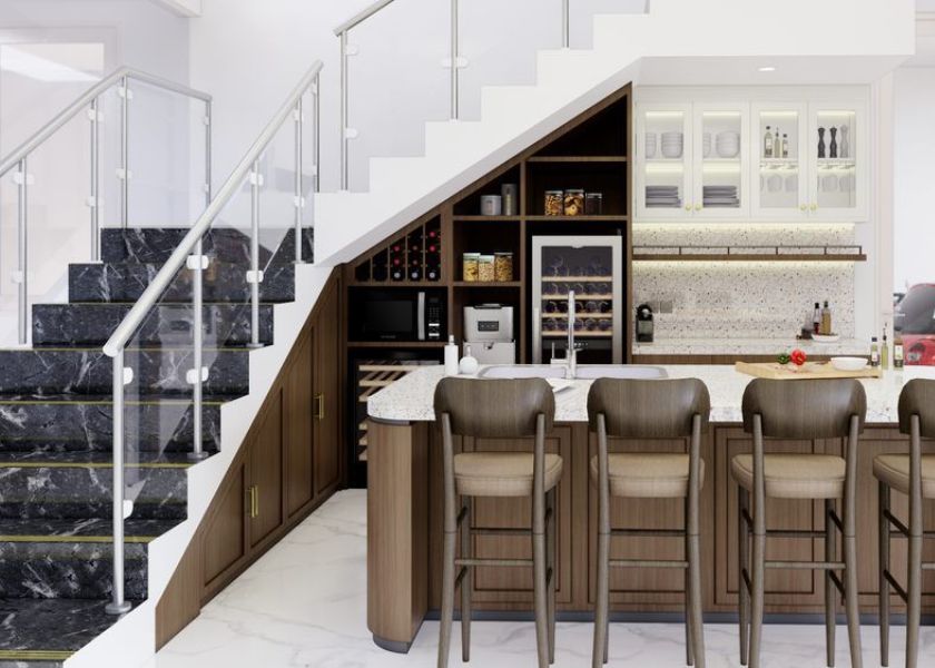 Kitchen Set Custom di Bawah Tangga
