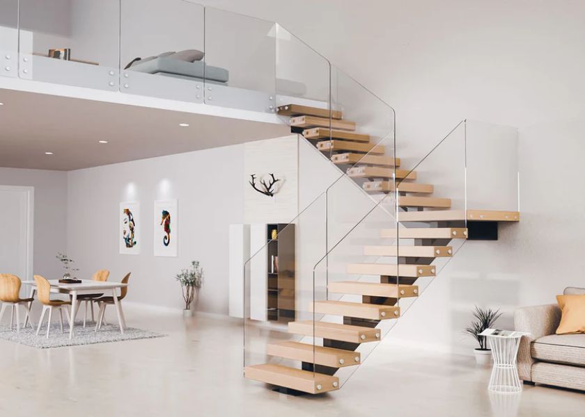 Tangga Melayang di Rumah Minimalis