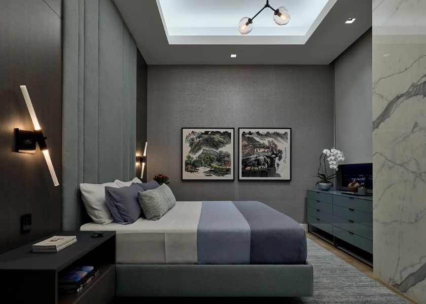 Kamar Tidur Mewah Elegan 3 Lapis Lighting