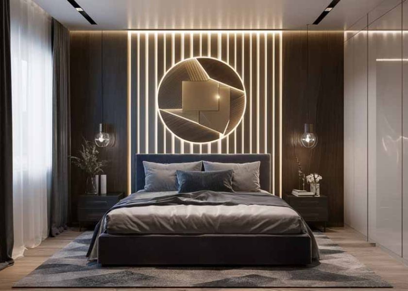 Kamar Tidur Mewah Elegan dengan LED Tersembunyi