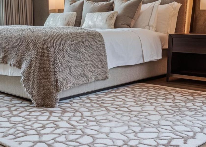 Sentuhan Tekstur Lembut di Kamar Tidur Mewah Elegan