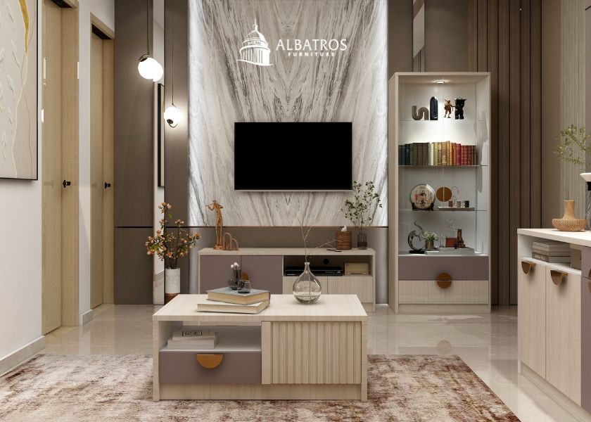 Set Furniture Ruang TV Mewah Albatros Furniture Spring Series