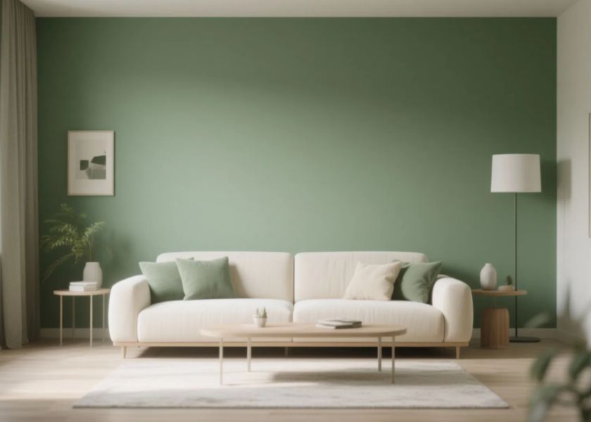 Warna Cat Ruang Tamu Olive Green Warm White