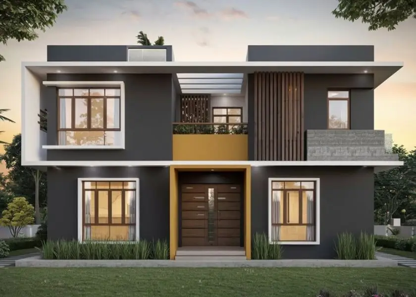 Cat Rumah Elegan dengan Perpaduan Warna Cerah pada Aksen Kecil