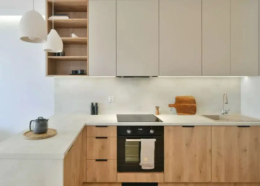 Dapur Bersih Sudut Bentuk L-Shape