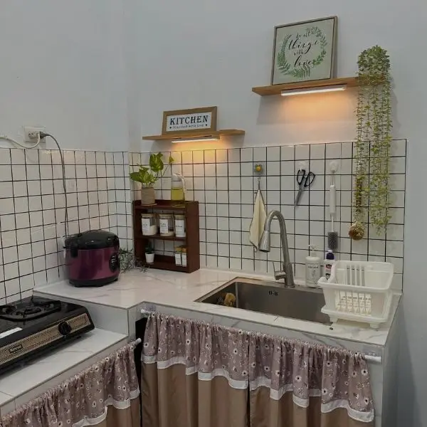 Dapur Cor Cantik Sederhana di Kampung
