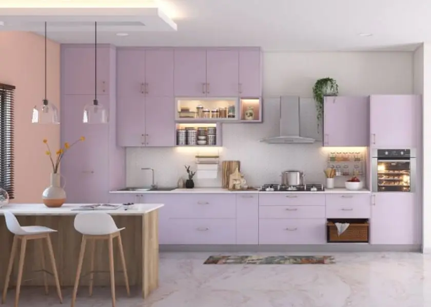 Dapur Warna Lilac untuk Tampilan Modern