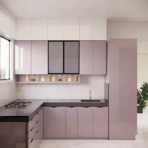 Dapur Ungu Mauve untuk Suasana Hangat