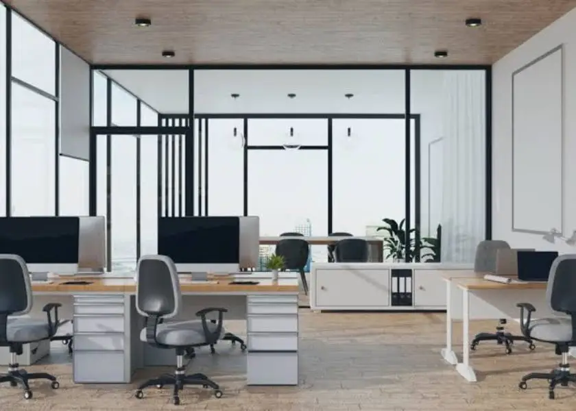 Desain Kantor Minimalis Warna Netral untuk Konsentrasi