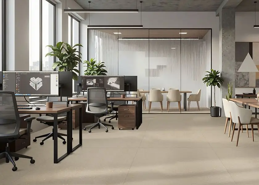 Desain Ruang Kerja Kantor Warna Greige untuk Nuansa Modern yang Kalem