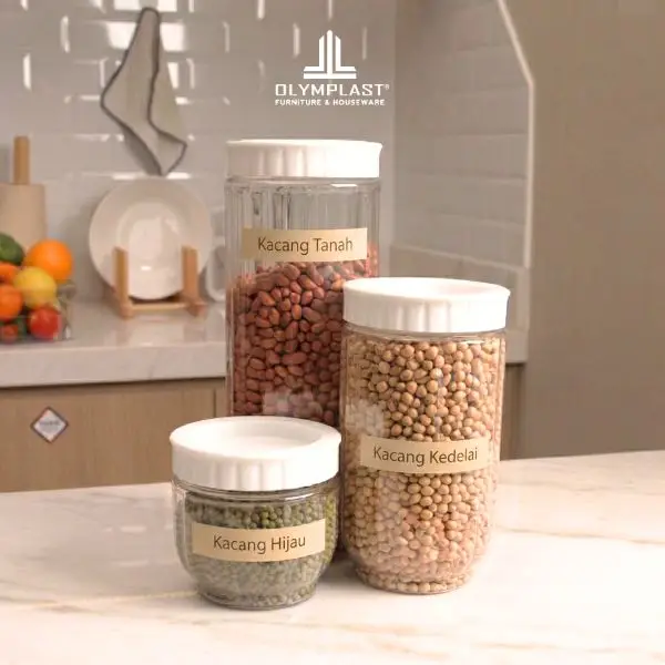 Gunakan Label pada Wadah Toples Plastik Bulat SJOO Olymplast