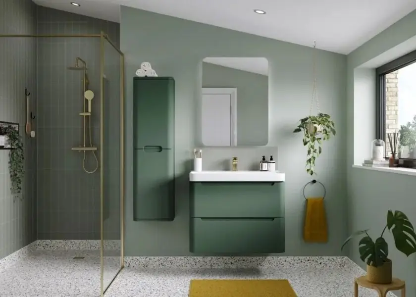 Kamar Mandi Warna Cat Rumah Minimalis Putih atau Hijau Sage