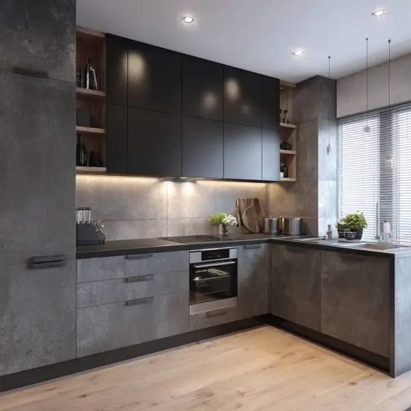 Kitchen Set Minimalis Warna Hitam Modern