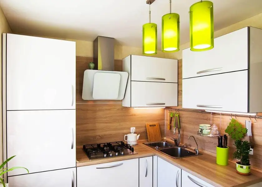 Dapur Kitchen Set Kayu Terang ala Japandi