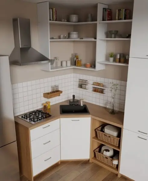 Dapur Kitchen Set dengan Backsplash Simpel