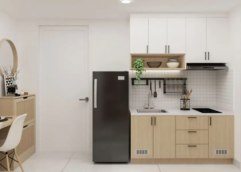 Dapur Kitchen Set dengan Kabinet Sampai Plafon