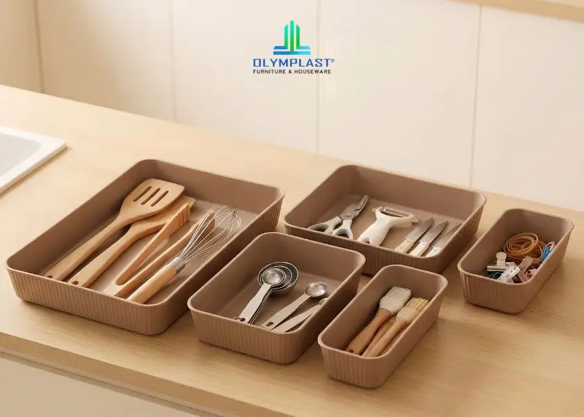 Box Organizer Plastik untuk Laci Olymplast Houseware