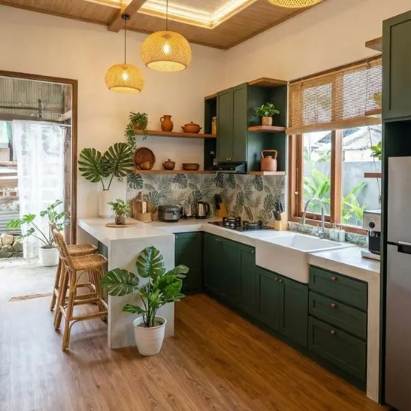 Lampu Gantung di Atas Dapur Mini Bar Cantik