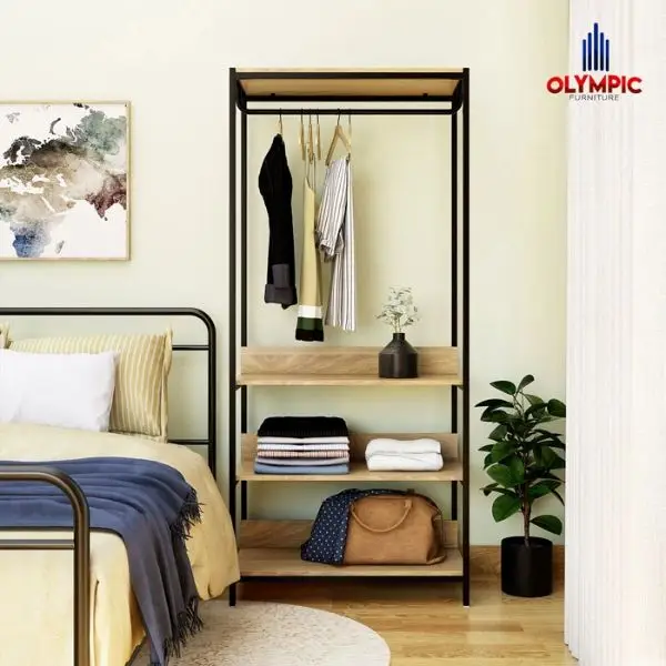 Rak Lemari Pakaian Terbuka Olympic Eira untuk Tampilan Lebih Ringan