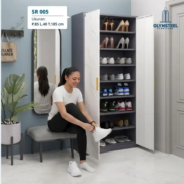 Lemari Sepatu Besi Marble Besar SR005 Olymsteel