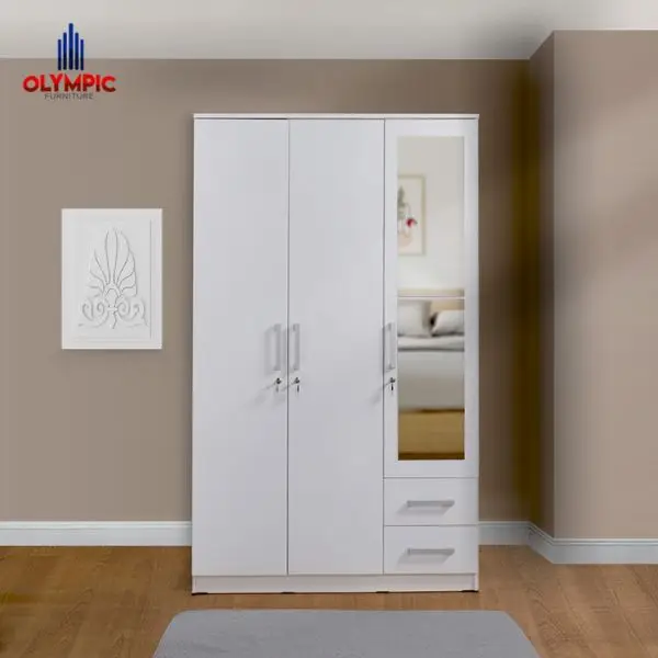 Lemari Olympic 3 Pintu dengan Laci Desain Modern Clean