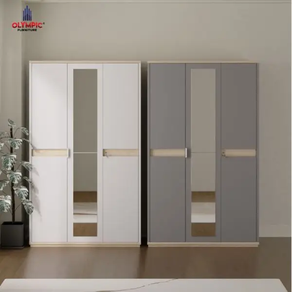 Lemari Olympic 3 Pintu dengan Kombinasi Warna Natural