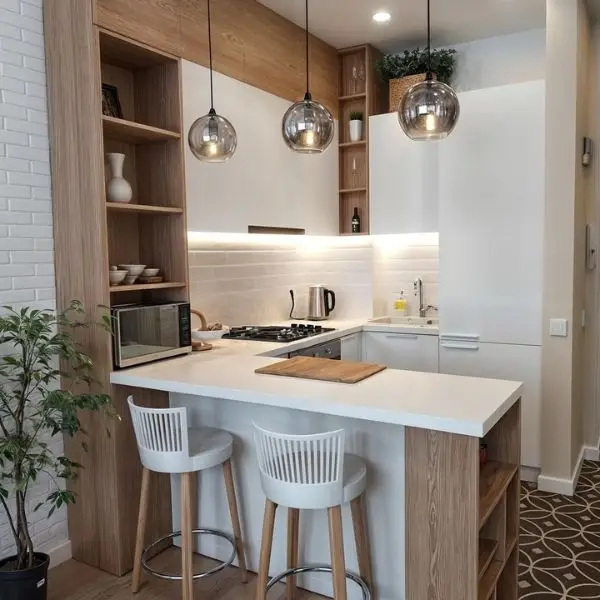 Meja Dapur Sekaligus Area Makan di Model Kitchen Set Minimalis