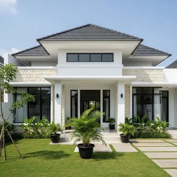 Model Batu Alam Paras Jogja di Dinding Luar Rumah