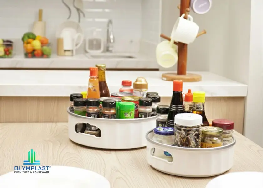 Rak Bumbu Putar Plastik CROO Olymplast Houseware