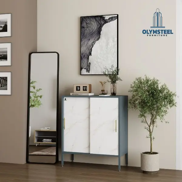 Rak Sepatu Besi Tertutup Minimalis Olymsteel SR 003