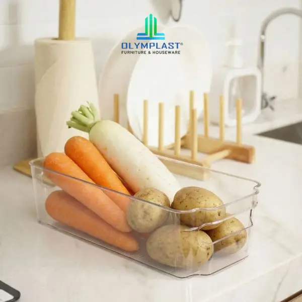 Sayuran Akar di Kotak Organizer Kulkas COO Olymplast
