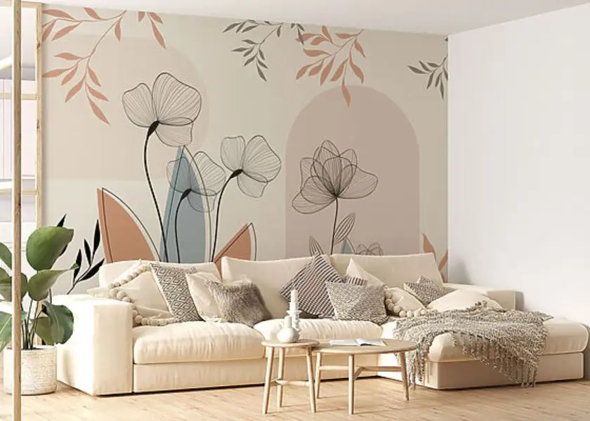 Wallpaper Mural untuk Focal Point di Ruang Tamu