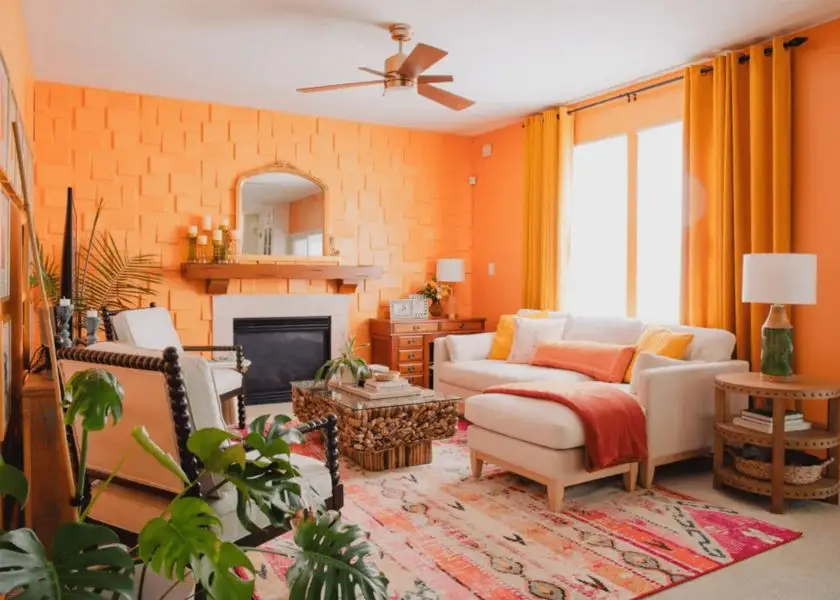 Warna Cat Rumah Minimalis Merah Terang atau Oranye Cerah