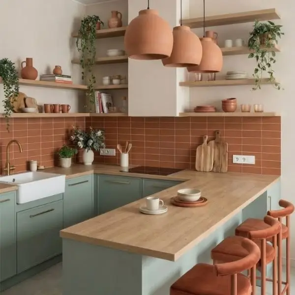 Gunakan Warna yang Senada di Dapur Mini Bar Cantik