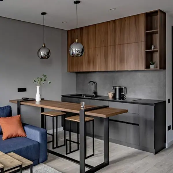 Warna Meja Bar Serasi dengan Kabinet Dapur