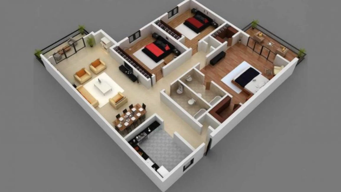 8 Gambar Desain Rumah Sederhana 3 Kamar Tidur untuk Hunian di Kampung