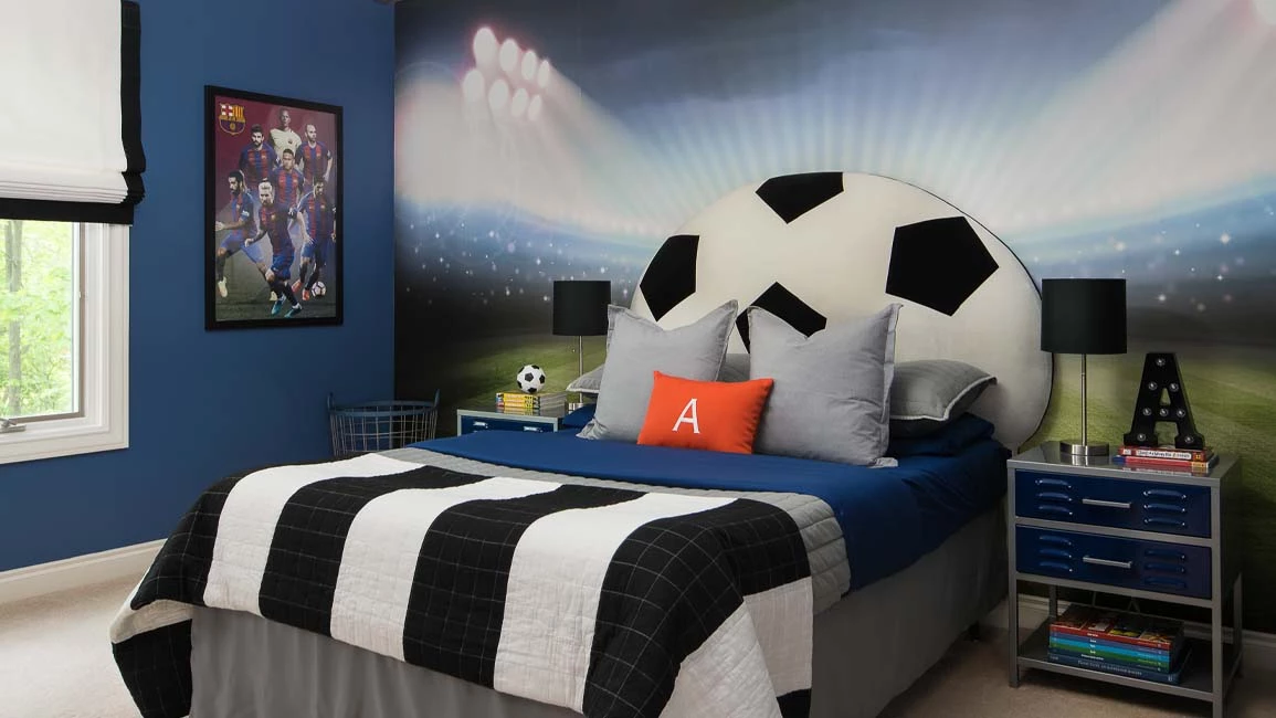 kamar tidur minimalist tema sepak bola