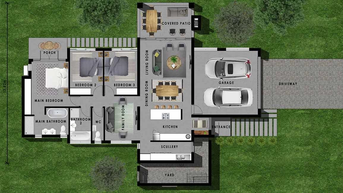 Gambar Desain Denah Rumah Minimalis Modern 1 Lantai