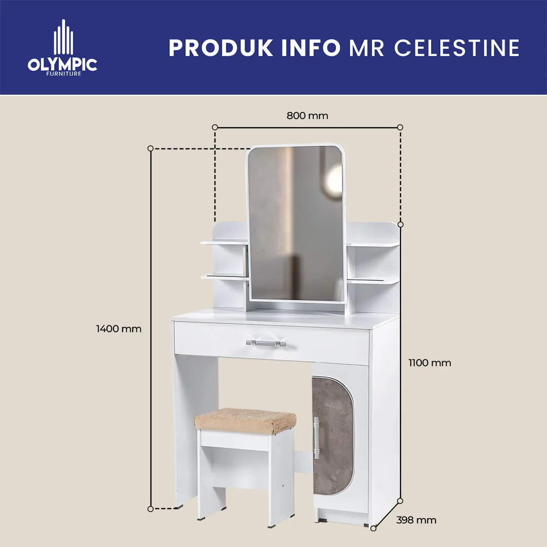 MR Celestine - Meja Rias Putih Cement gallery 2