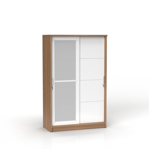 LSD Eero - Lemari Pakaian Pintu Sliding Putih Glossy