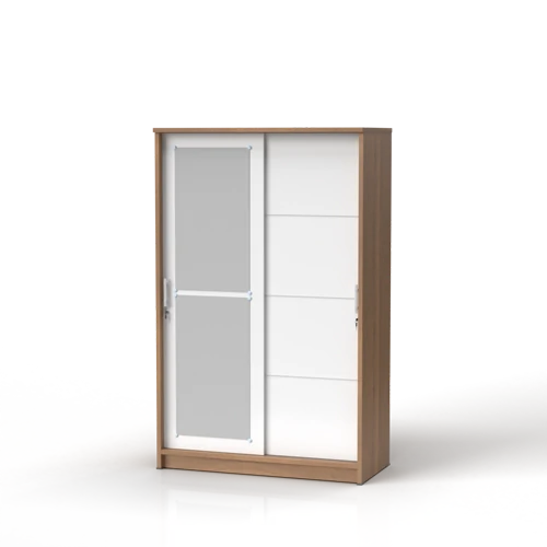 LSD Eero - Lemari Pakaian Pintu Sliding Putih Glossy