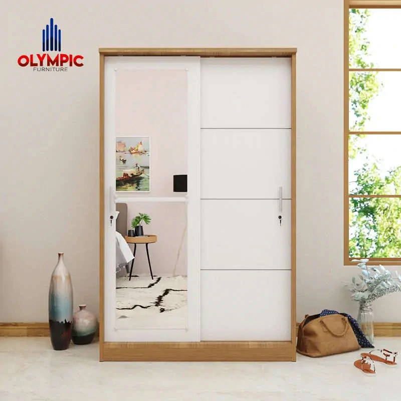 LSD Eero - Lemari Pakaian Pintu Sliding Putih Glossy