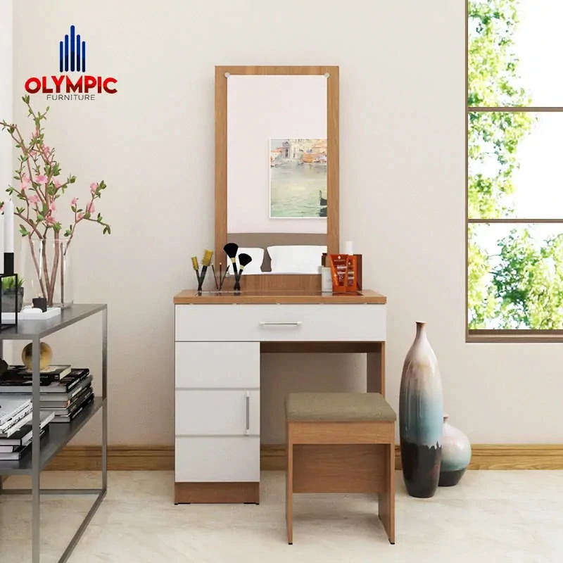 MR Eero - Meja Rias Putih Glossy Laci Sekat