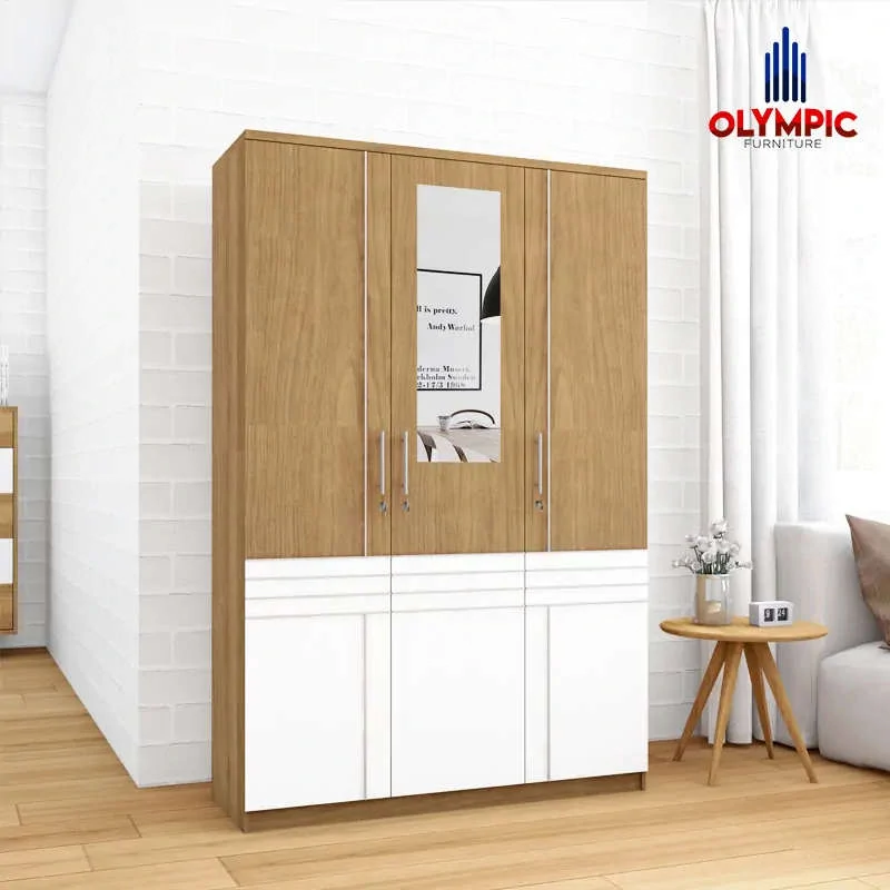 LP Latte - Lemari Pakaian Modern Minimalis Motif Kayu