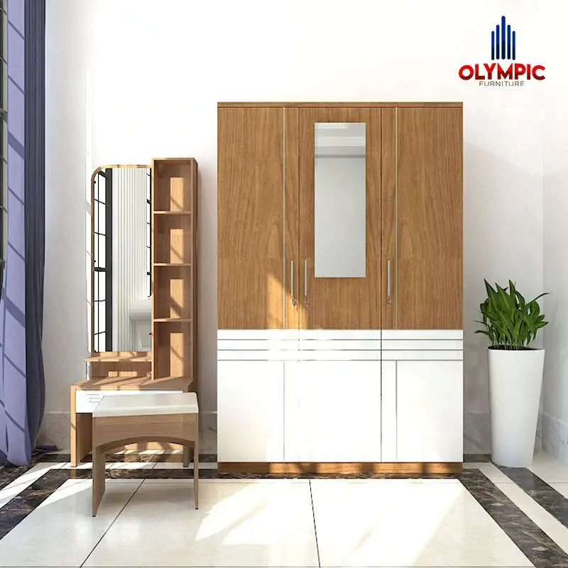 LP Latte - Lemari Pakaian Modern Minimalis Motif Kayu