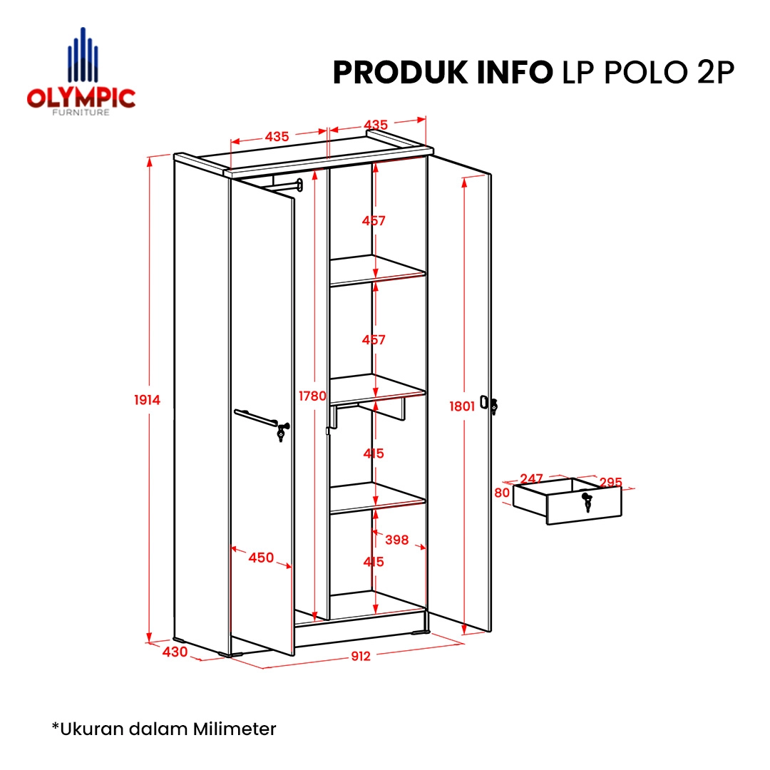 LP Polo - Lemari Pakaian Putih Marble Modern gallery 1